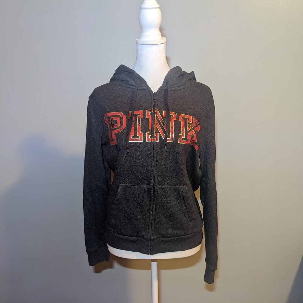Victoria's Secret Pink Logo Zip Up Hoodie